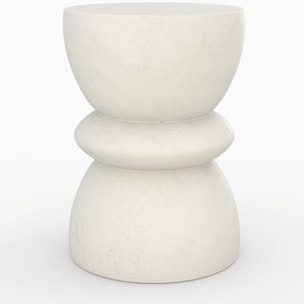 Table d'appoint ronde en béton blanc D35 cm - Maupiti