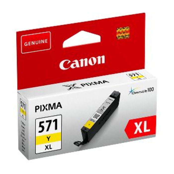 Cartouche d'encre CANON Originale CLI-571 XL Jaune (Yellow) Haute Capacité - 0390C001