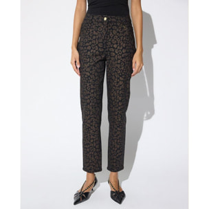Pantaloni elasticizzati con stampa leopardata