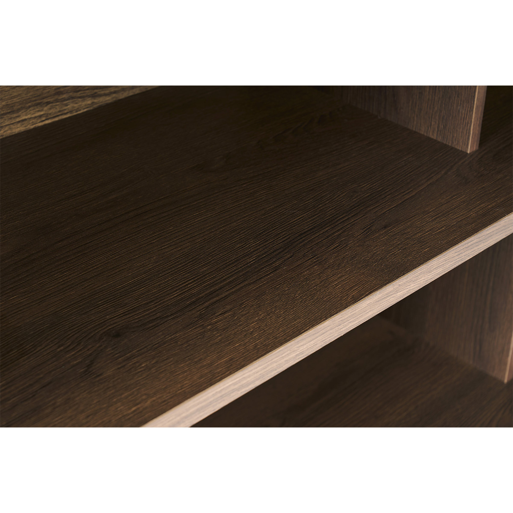 Bibliothèque scandinave finition bois foncé noyer L140 cm EPURE