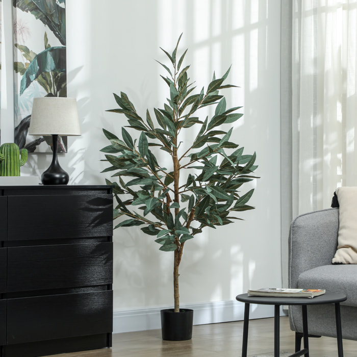 Laurel Artificial 150 cm Planta Artificial con Maceta y Hojas Planta Artificial Decorativa para Interior Verde
