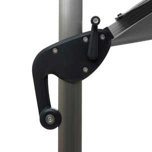 Parasol déporté rectangulaire "Équador" Ardoise 4 x 3m en aluminium et polyester