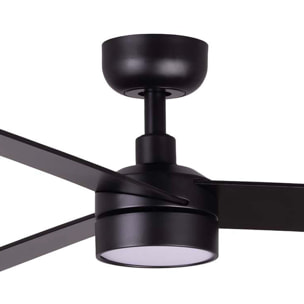 RUDDER S LED Ventilateur noir/noyer