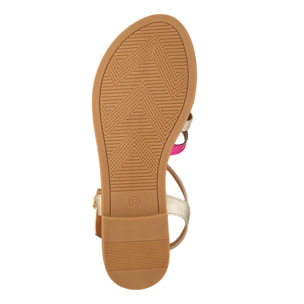 Sandali bassi con fasce multicolore