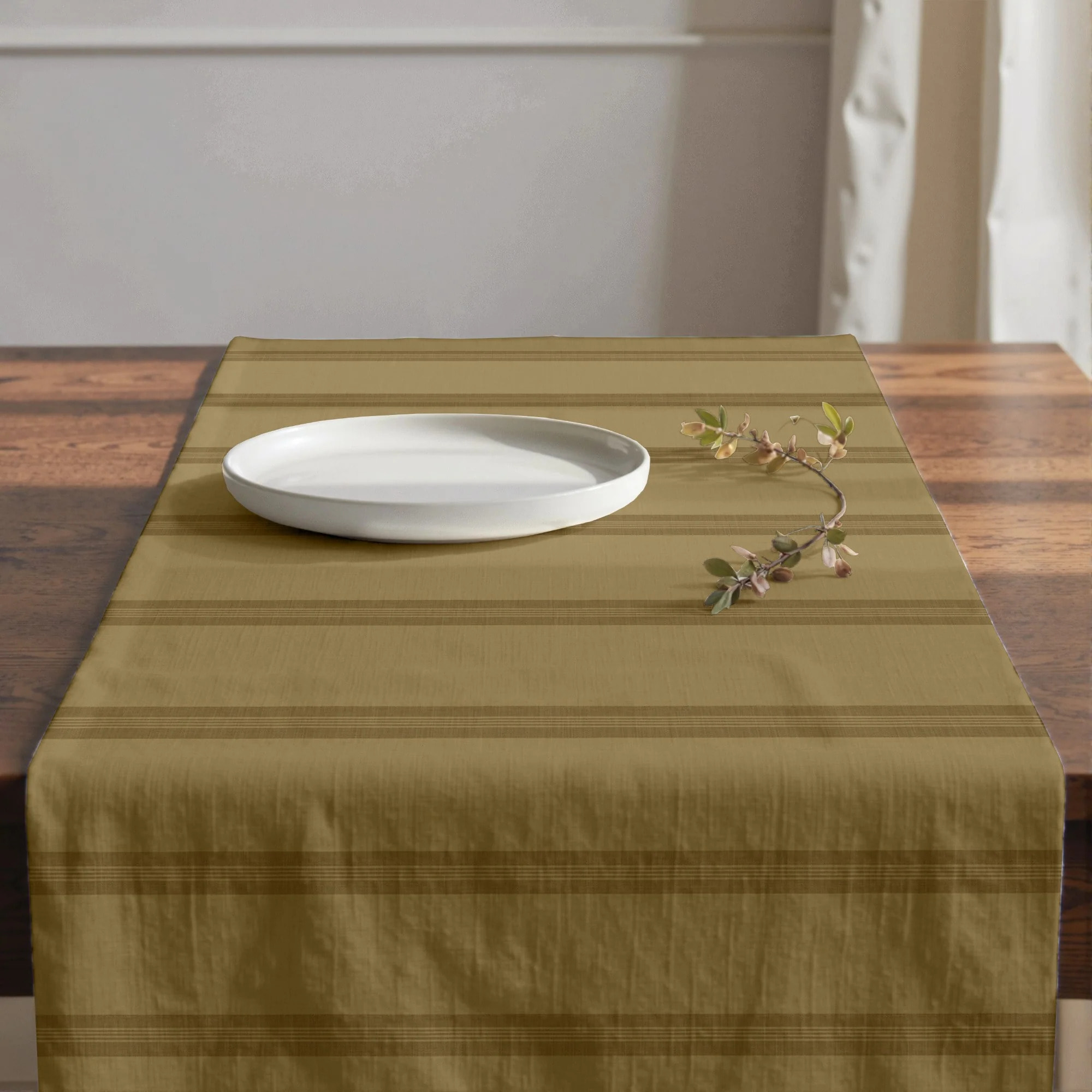 Chemin de table 100% coton Nua Ocre 50x150 cm