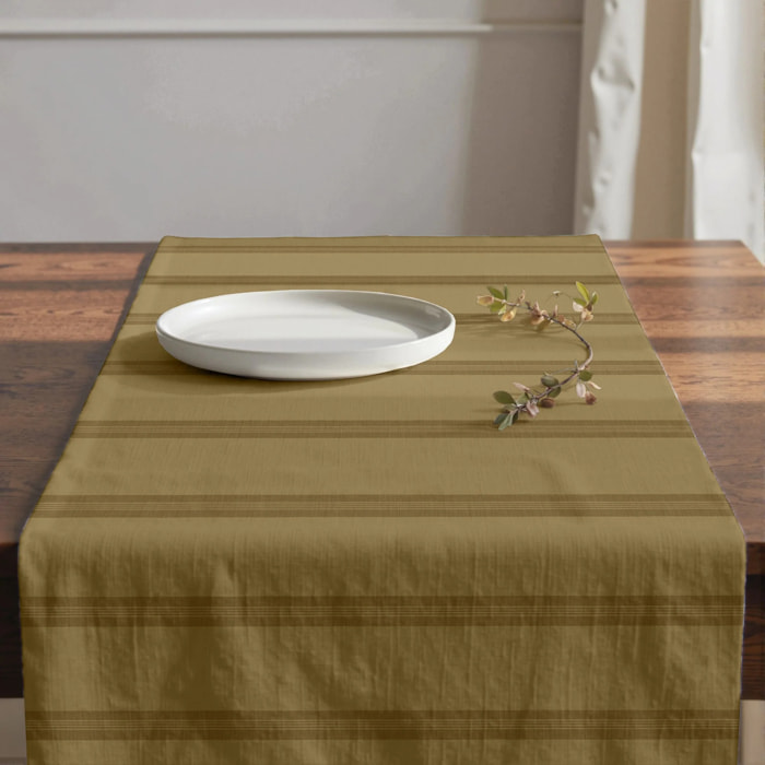 Chemin de table 100% coton Nua Ocre 50x150 cm