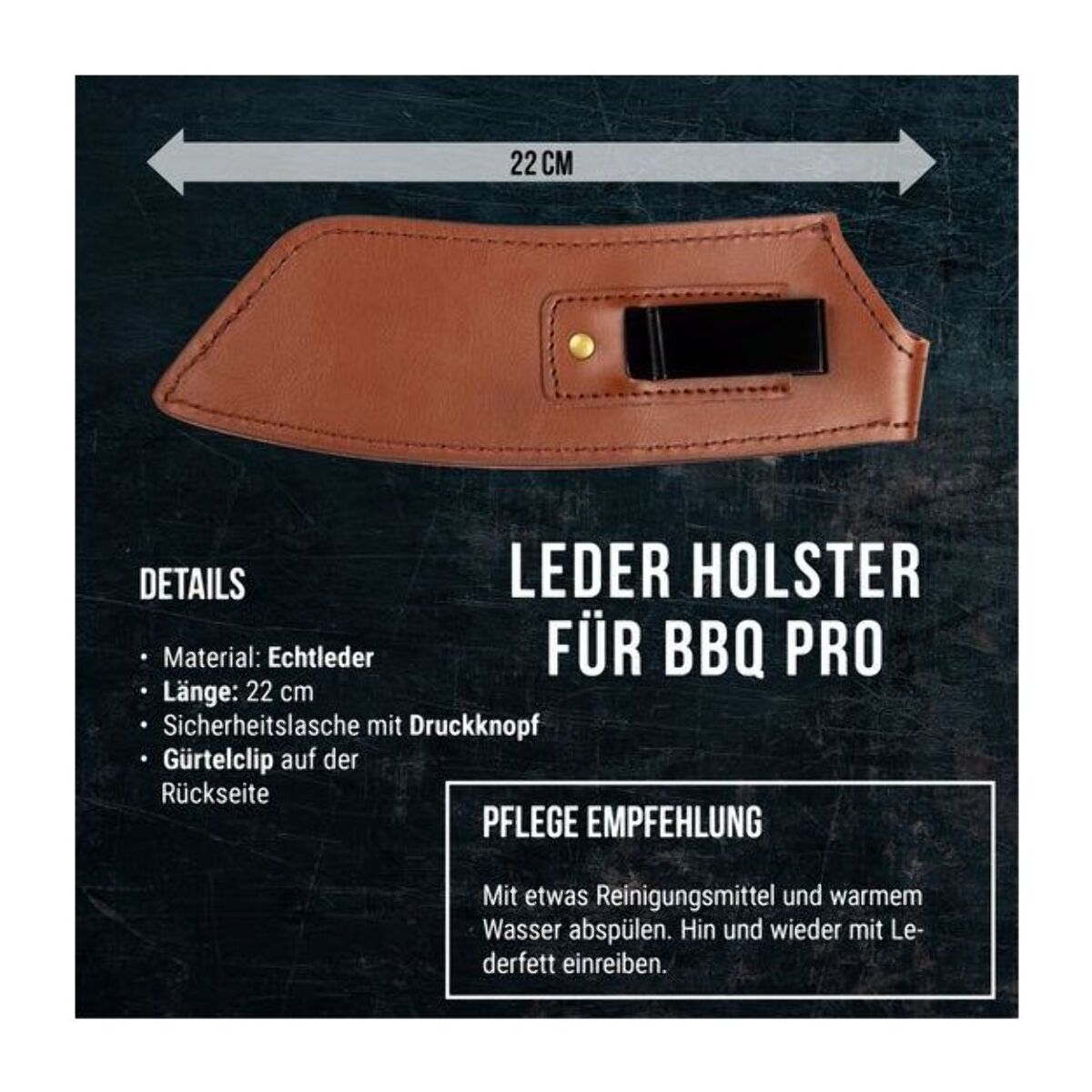 Pochette STEAK CHAMP cuir pour couteau de chef BBQ pro