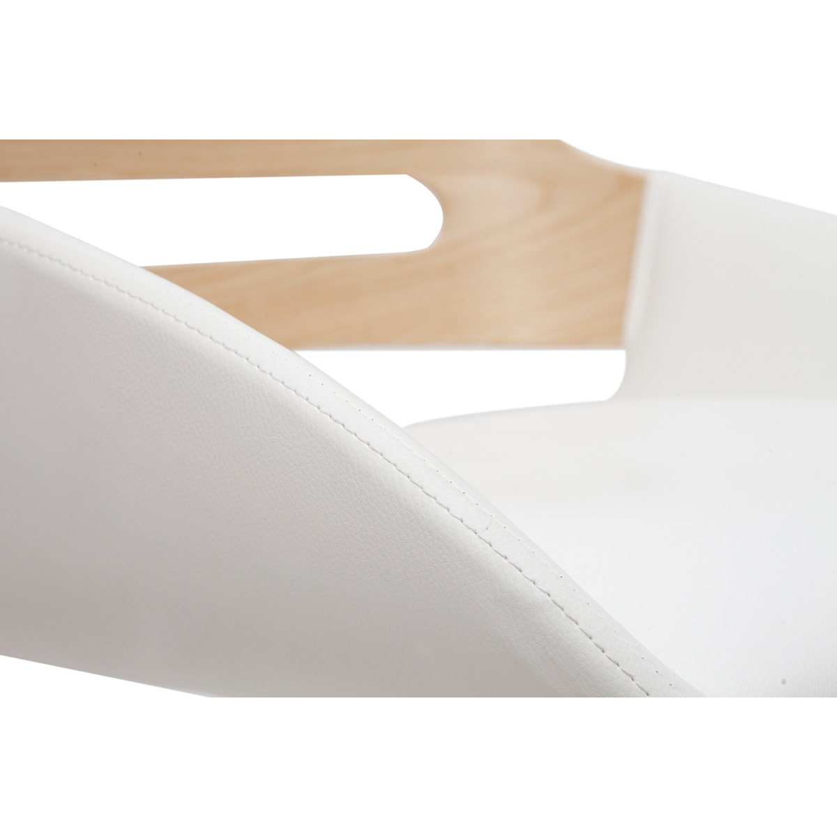 Tabouret de bar relevable design blanc et chêne PERNIK