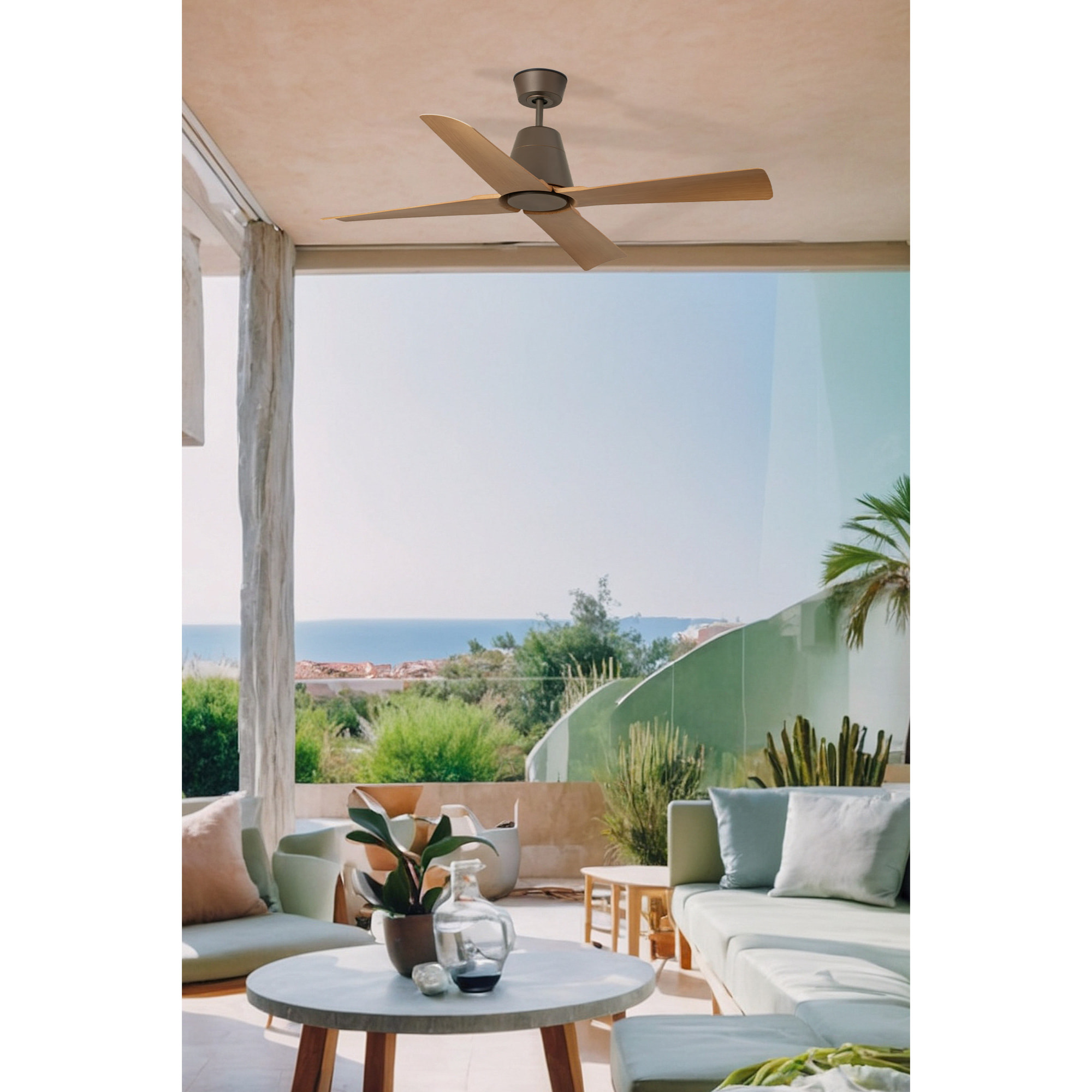 TYPHOON M LED Ventilateur marron/bois