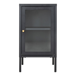 Armadietto Dalby in acciaio e vetro nero 38x35x70 cm