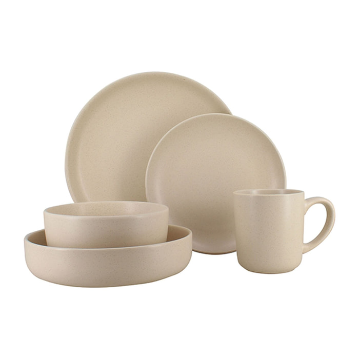 Lot de 6 mugs 38cl en grès beige ARITA