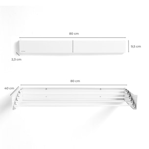 Stendibiancheria da parete pieghevole estensibile retrattile Dryva 80 InnovaGoods