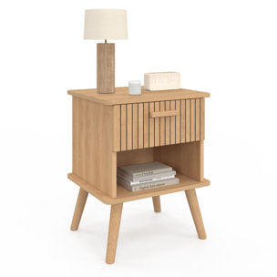 Tables de chevet Albane avec 1 tiroir et 1 niche - lot de 2