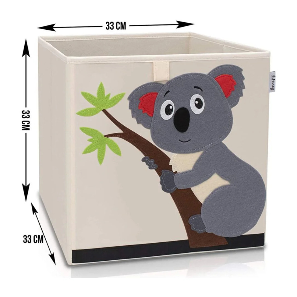 Boîte de rangement en tissu pour enfant "koala" sur fond clair, compatible Ikea Kallax Lifeney