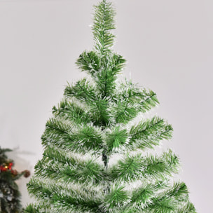 HOMCOM Árbol de Navidad Artificial 210 cm con 968 Ramas Hojas de PET y Soporte de Metal Decoración Navideña para Interior Salón Fiestas Ø100x210 cm Verde