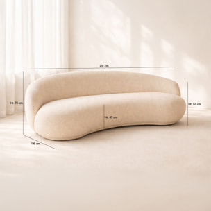 Canapé 3 places en velour crème MARLO