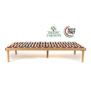 Rete a doghe in faggio mod. DynActive mis. 140x200 con doghe ammortizzate e basculanti