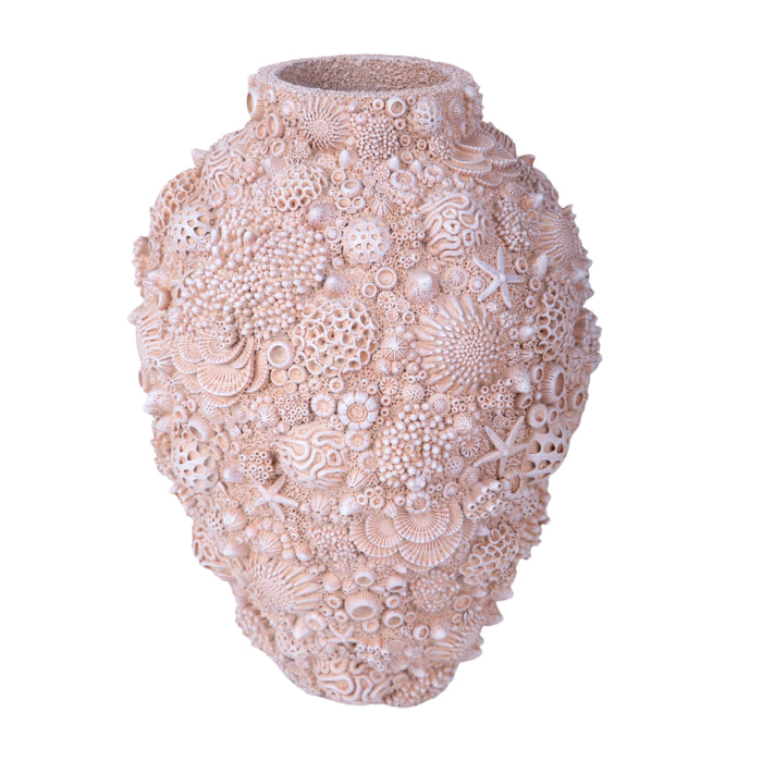 Anfora con conchiglie - Pezzi 1 - 26xH35x26cm - Colore: Terracotta - Bianchi Dino -