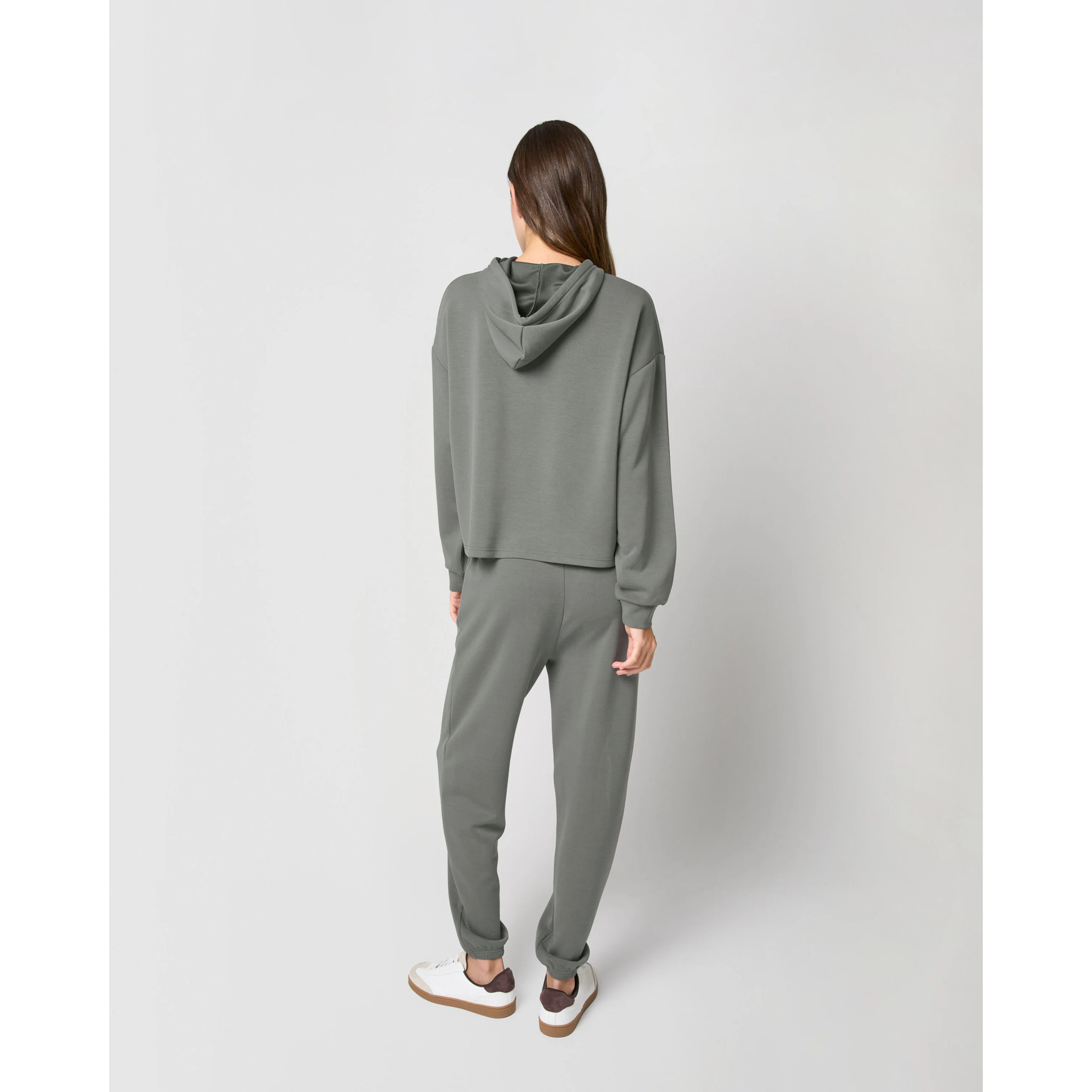 Felpa con cappuccio in stile modal da donna acquamarina