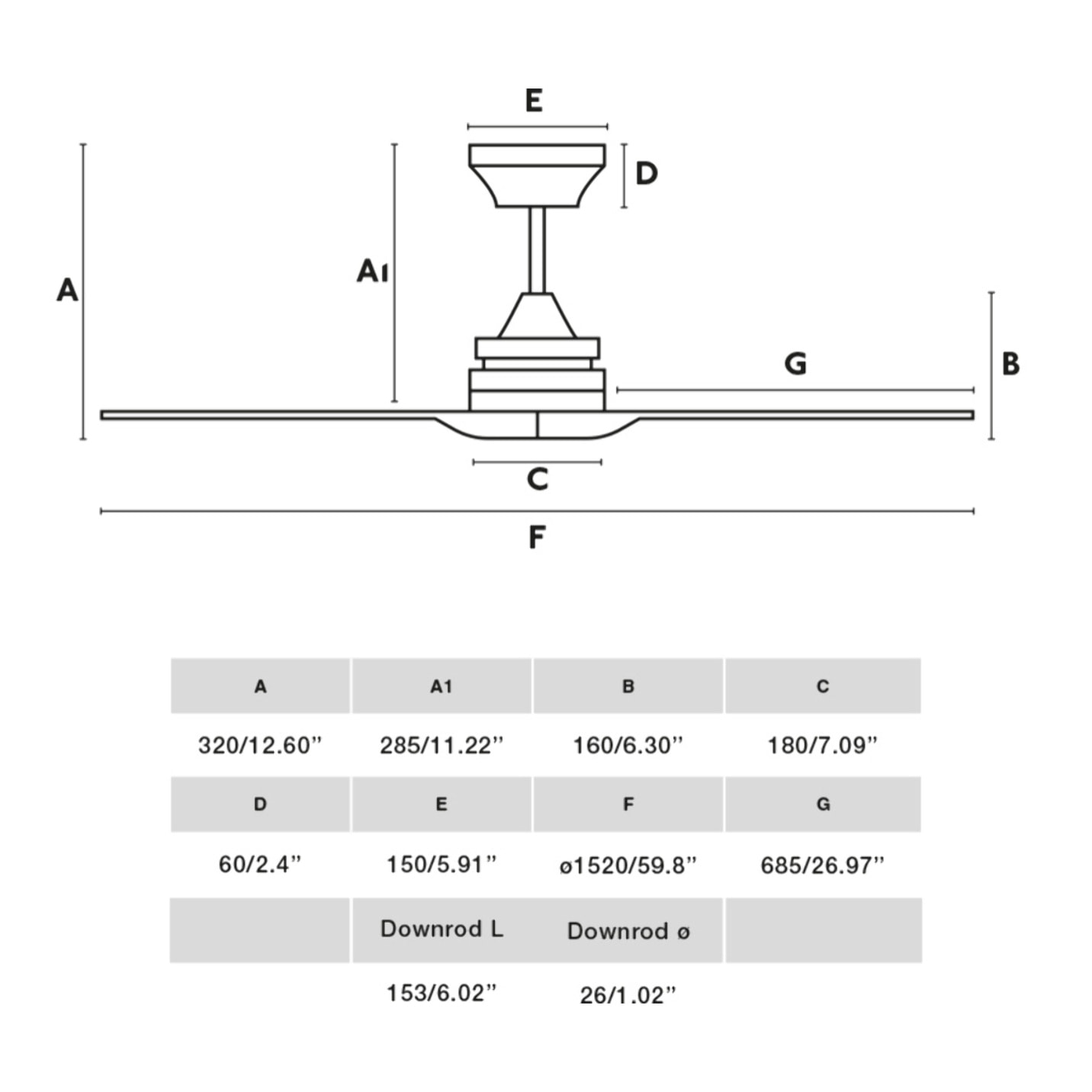 ALO L Ventilador de techo blanco/madera