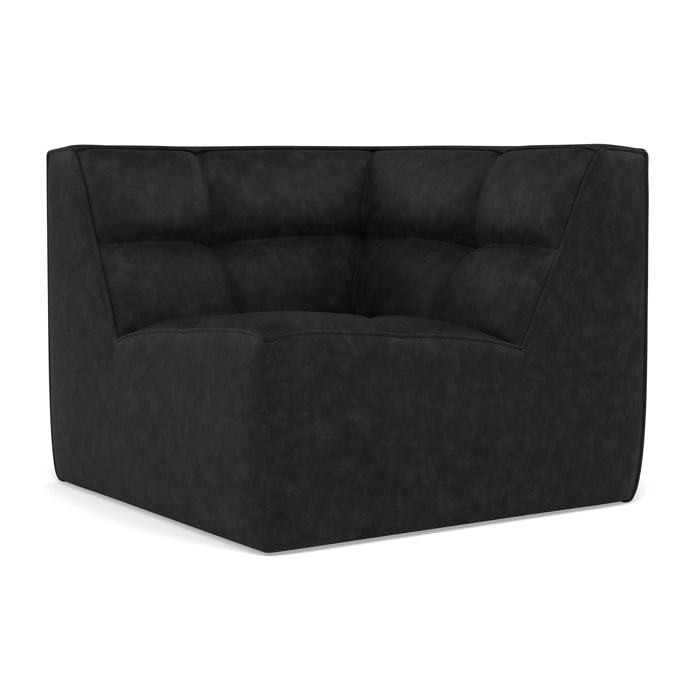 Alya - module d'angle en simili - Noir