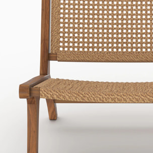 Fauteuil en bois de teck et tissage synthétique - Kilka