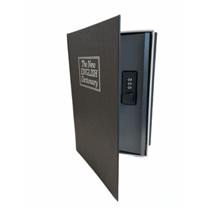 Cassetta Portavalori Cassaforte A Forma Di Libro Dizionario Acciaio Serratura Combinazione 3 Cifre Soldi Gioielli Casa Ufficio 24 x 15.5 x 5.5 Cm Nero
