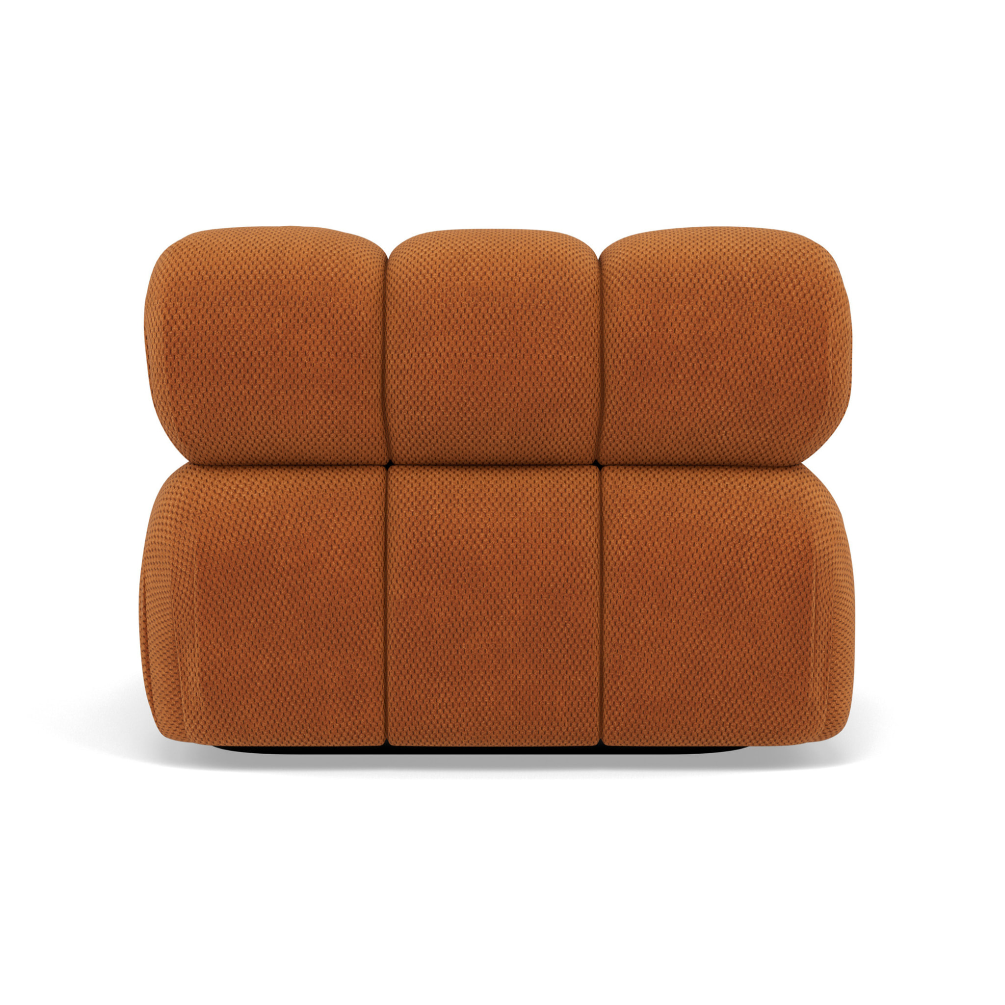 Ruby - module d'assise d'angle droit en velours texturé - Terracotta