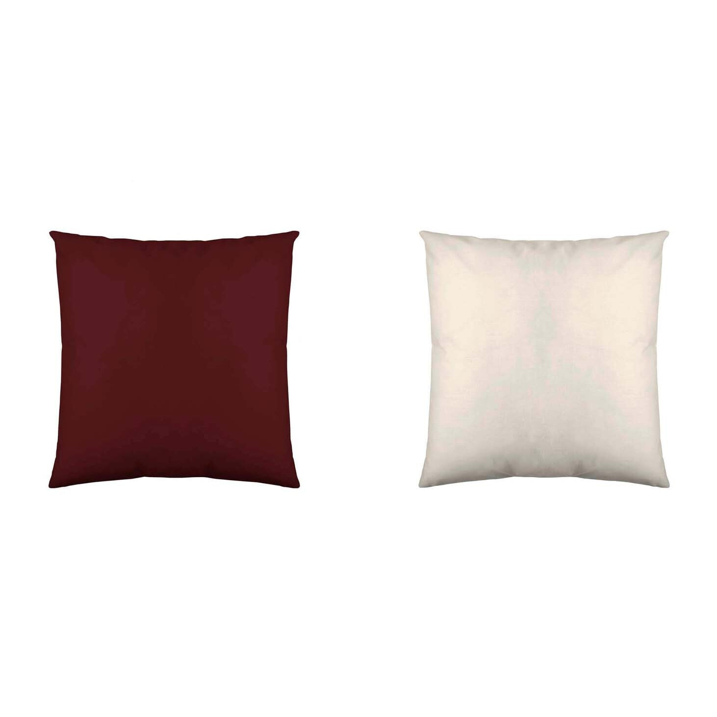 Icehome - Funda de Cojín Estampado - Con Cremallera - Sin relleno - 100% Microfibra - Burdeos/Vainilla