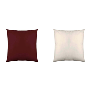 Icehome - Funda de Cojín Estampado - Con Cremallera - Sin relleno - 100% Microfibra - Burdeos/Vainilla