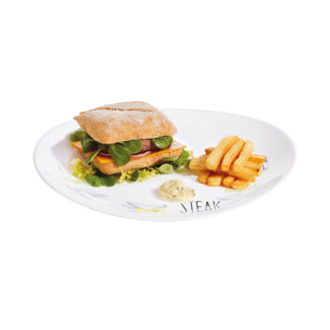 Plato para carne blanco decorado 30 cm Friend's Time - Luminarc