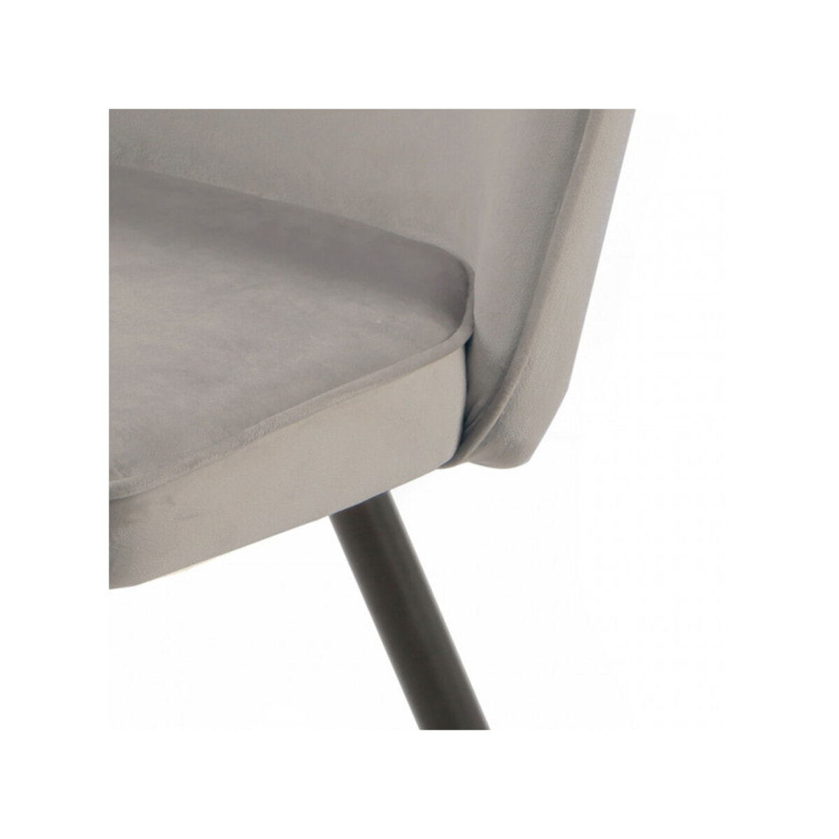 Chaise en velours avec piètement en métal noir - PETALE