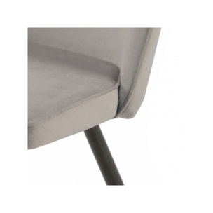 Chaise en velours avec piètement en métal noir - PETALE