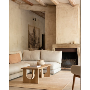 Mesa de centro de madera maciza de álamo en 120x50cm Alto: 40 Largo: 120 Ancho: 50