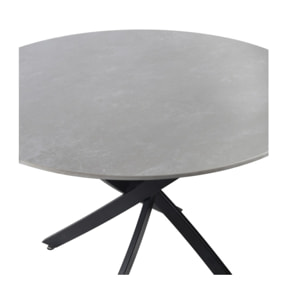 Table ronde céramique pleine masse gris béton de 100 cm de diamètre - STONE 2
