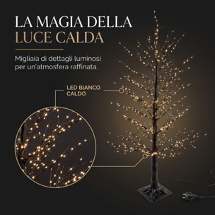 Albero luminoso decorativo con rami LED bianco caldo - Nero