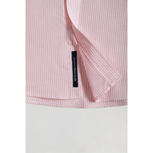 Camicia Oxford a righe rosa con logo Rigby Go