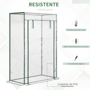 Invernadero con Puerta Enrollable y Estructura de Acero Invernadero de Jardín Terraza Patio para Cultivo de Plantas 100x50x150 cm Transparente