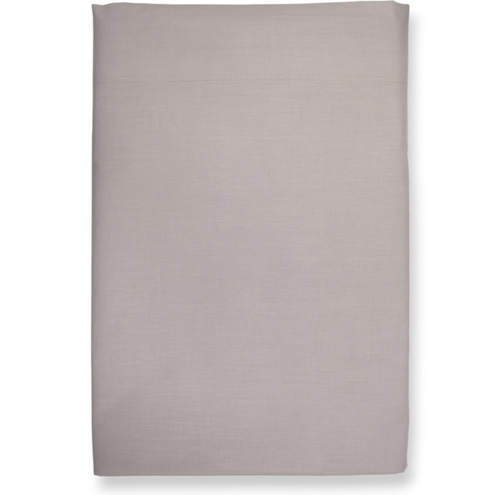 LENZUOLO SOPRA LETTO SINGOLO IN COTONE 60 FILI TINTA UNITA COL.GRIGIO PERLA