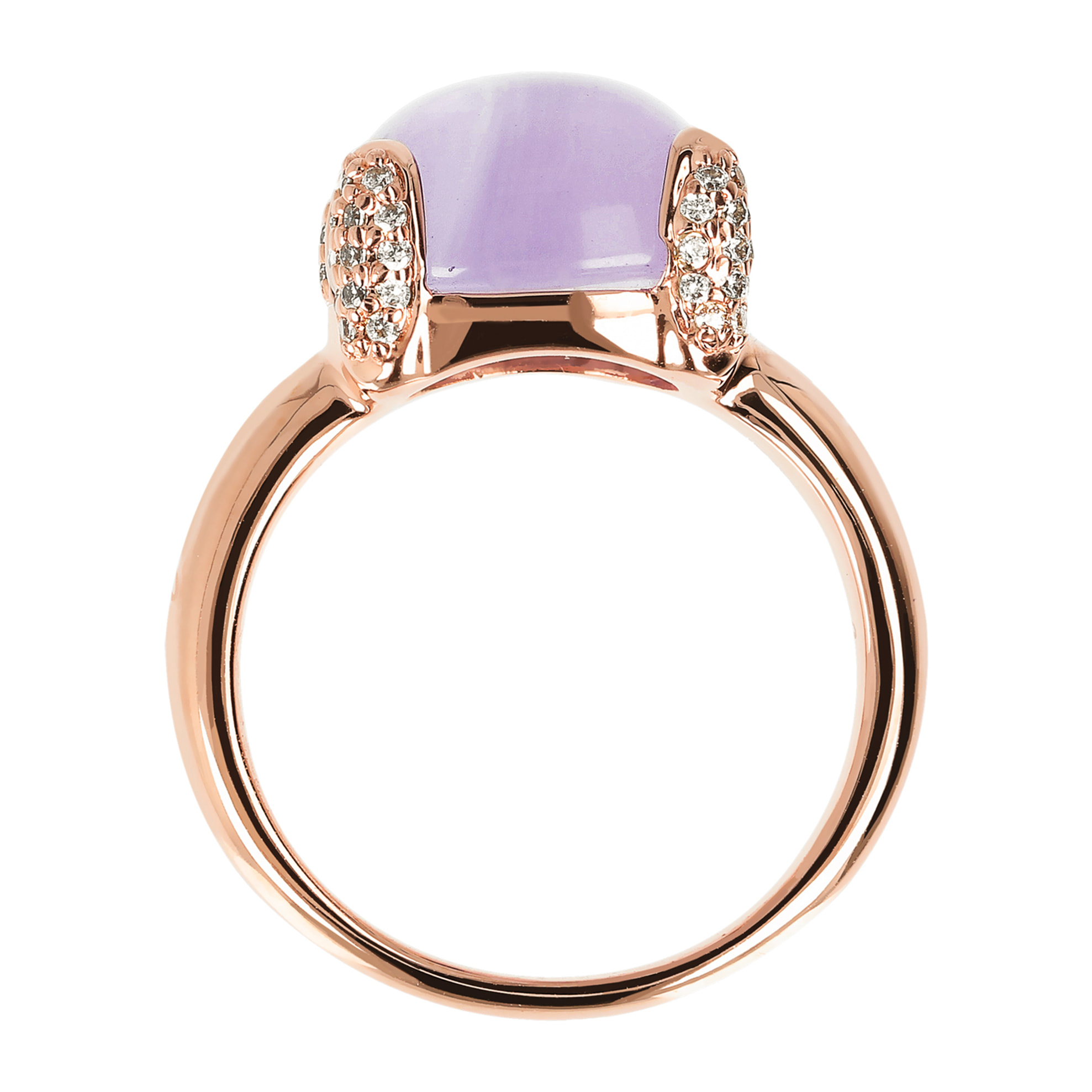 Anello Cocktail con Ametista Viola e Pavé di Cubic Zirconia