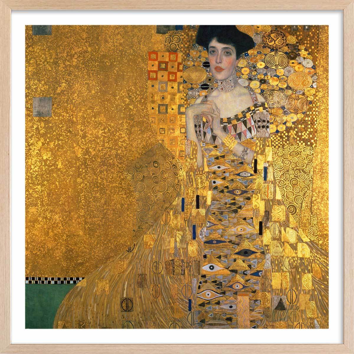 Poster Portrait d'La Dame en Or - Gustav Klimt Affiche sous cadre bois