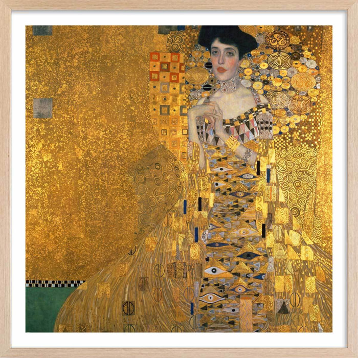 Poster Portrait d'La Dame en Or - Gustav Klimt Affiche sous cadre bois