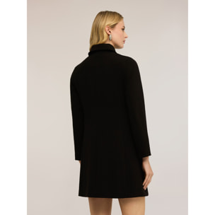 Motivi - Abrigo cruzado en poliviscosa - Negro