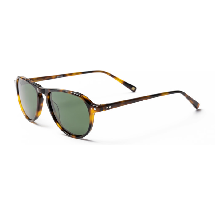 Occhiali da sole OCEAN MODÈLE 8085 - montatura marrone semi-tartarugata con lenti verdi