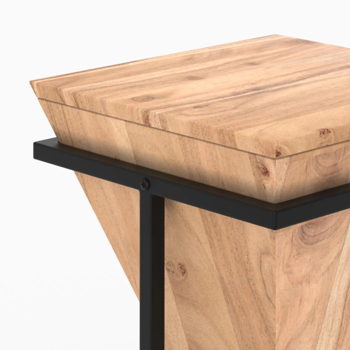 Grande sellette en bois d'acacia et métal - Shanghai