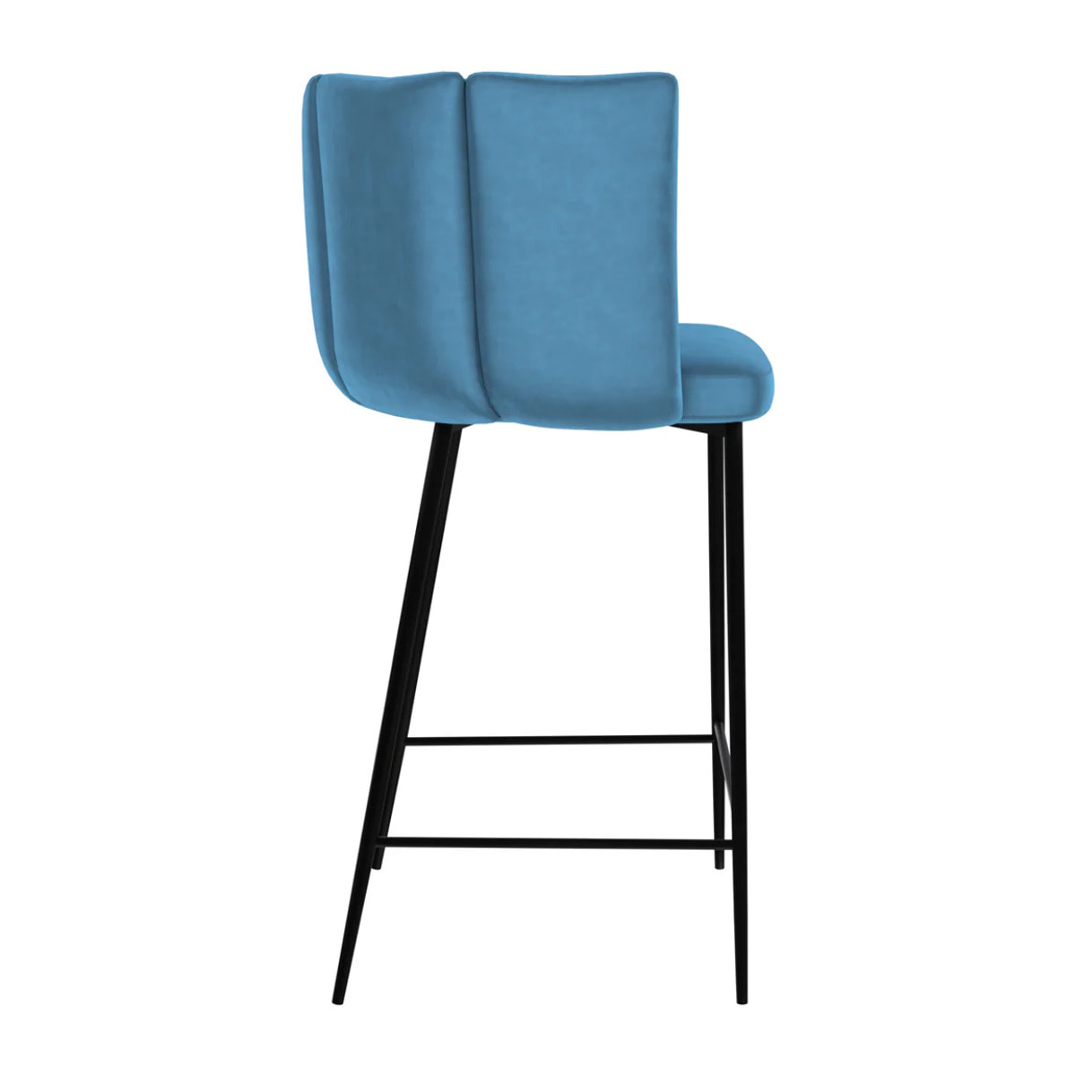 Lot de 2 chaises pour îlot central 67 cm en velours bleu - Rosy