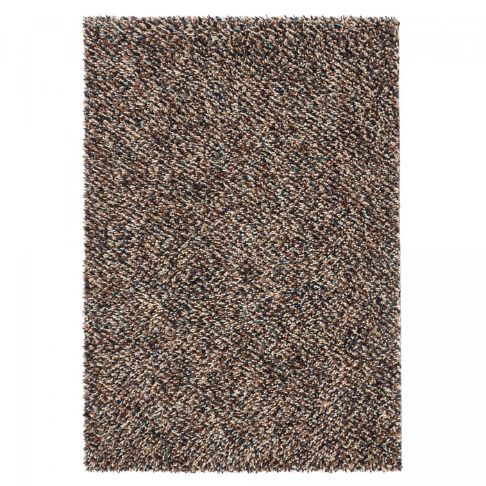 Tapis shaggy tissé en laine motif faux uni ELRA