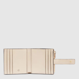 Piquadro Portacarte di credito in pelle con portamonete, schermato con protezione RFID