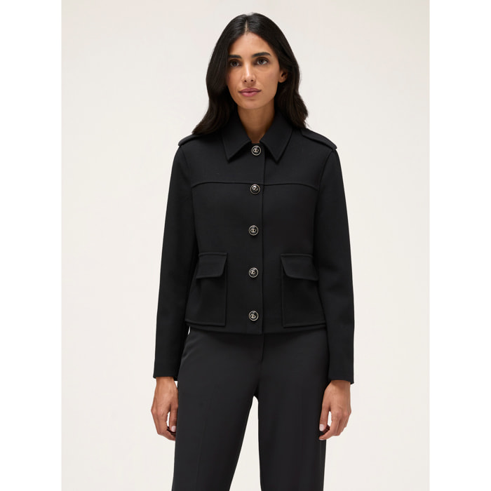 Motivi - Chaqueta de abotonadura sencilla con insignia - Negro