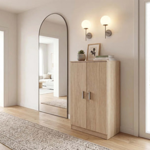 Zapatero de 2 puertas en roble canadian 55x108 cm Liam Roble Canadian